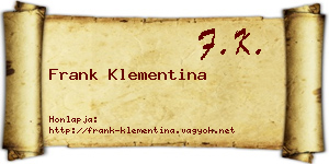 Frank Klementina névjegykártya